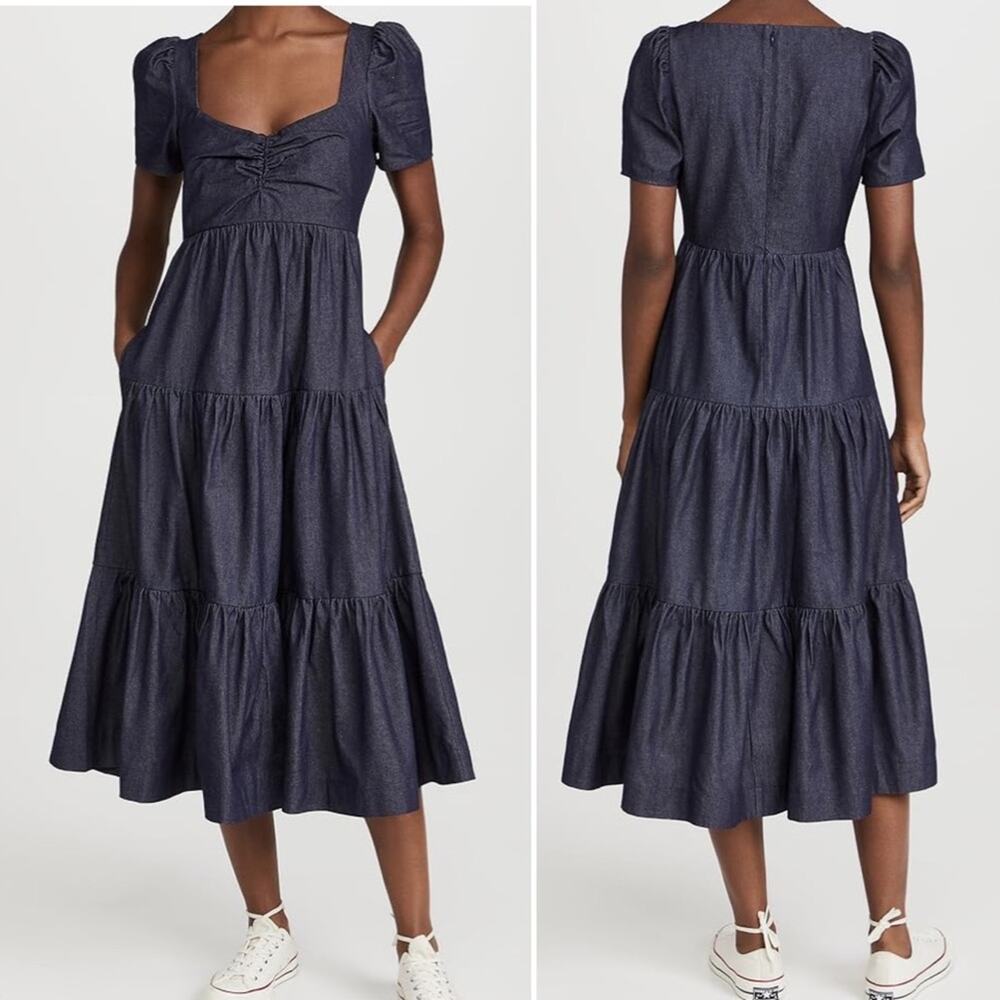 Likely x Revolve $248 Lear Puff Sleeve Denim
Dress 00 NWOT